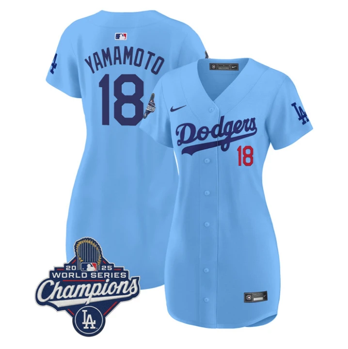 Yamamoto Dress #18 Dodgers 2025 World Series Champions Stitched