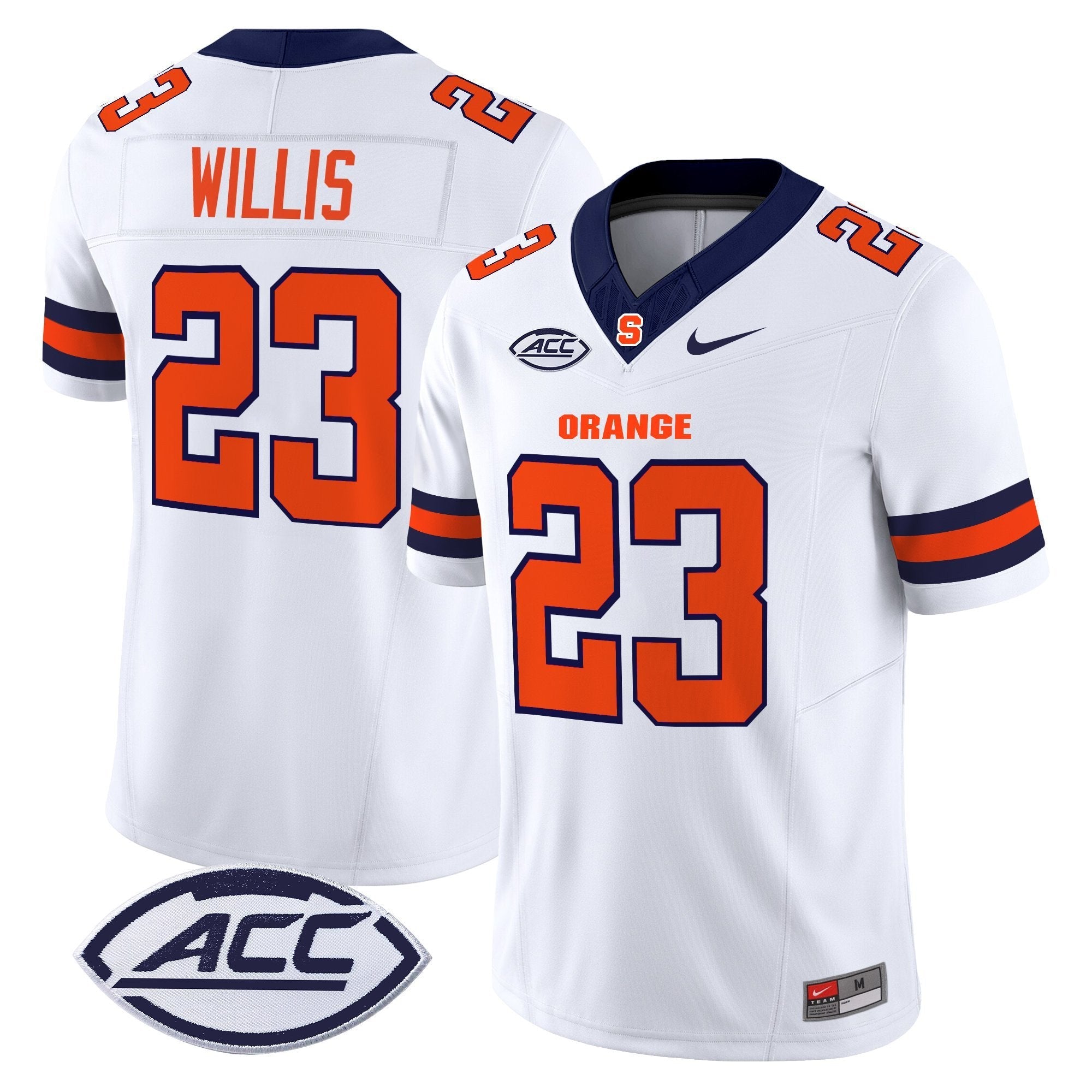 Yasin Willis Jersey #23 Syracuse Orange 2025 Limited Stitched White