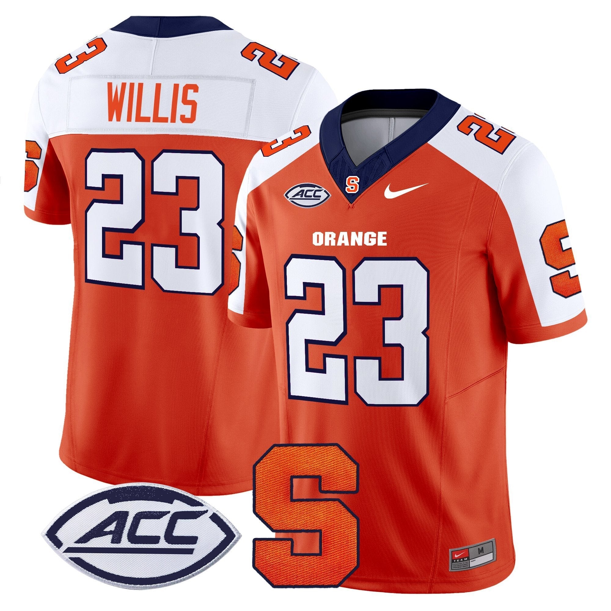 Yasin Willis Jersey #23 Syracuse Orange 2025 Limited Stitched Orange Alternate