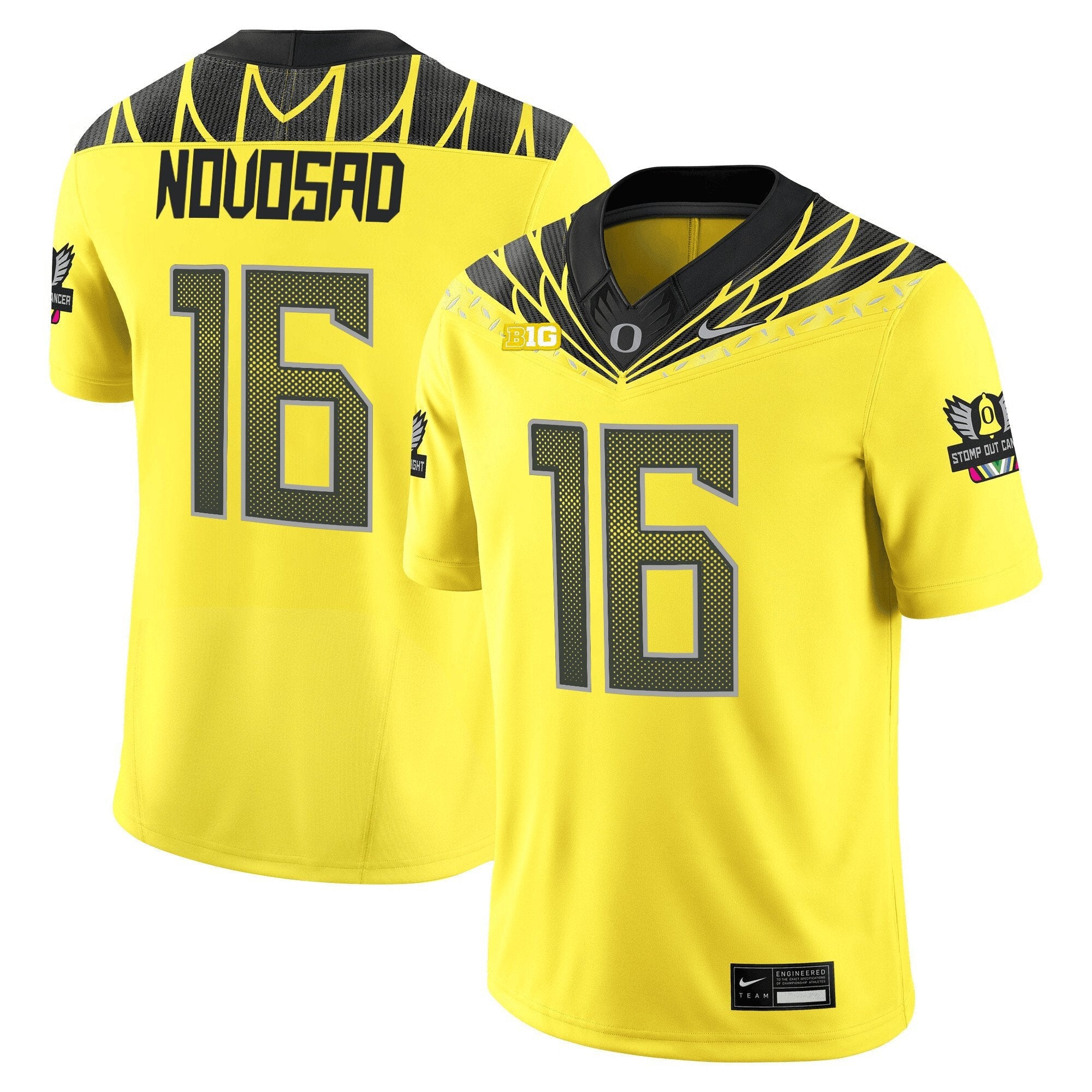 Austin Novosad Jersey #16 Oregon Ducks 2025 Vapor Limited V2 Stitched Yellow