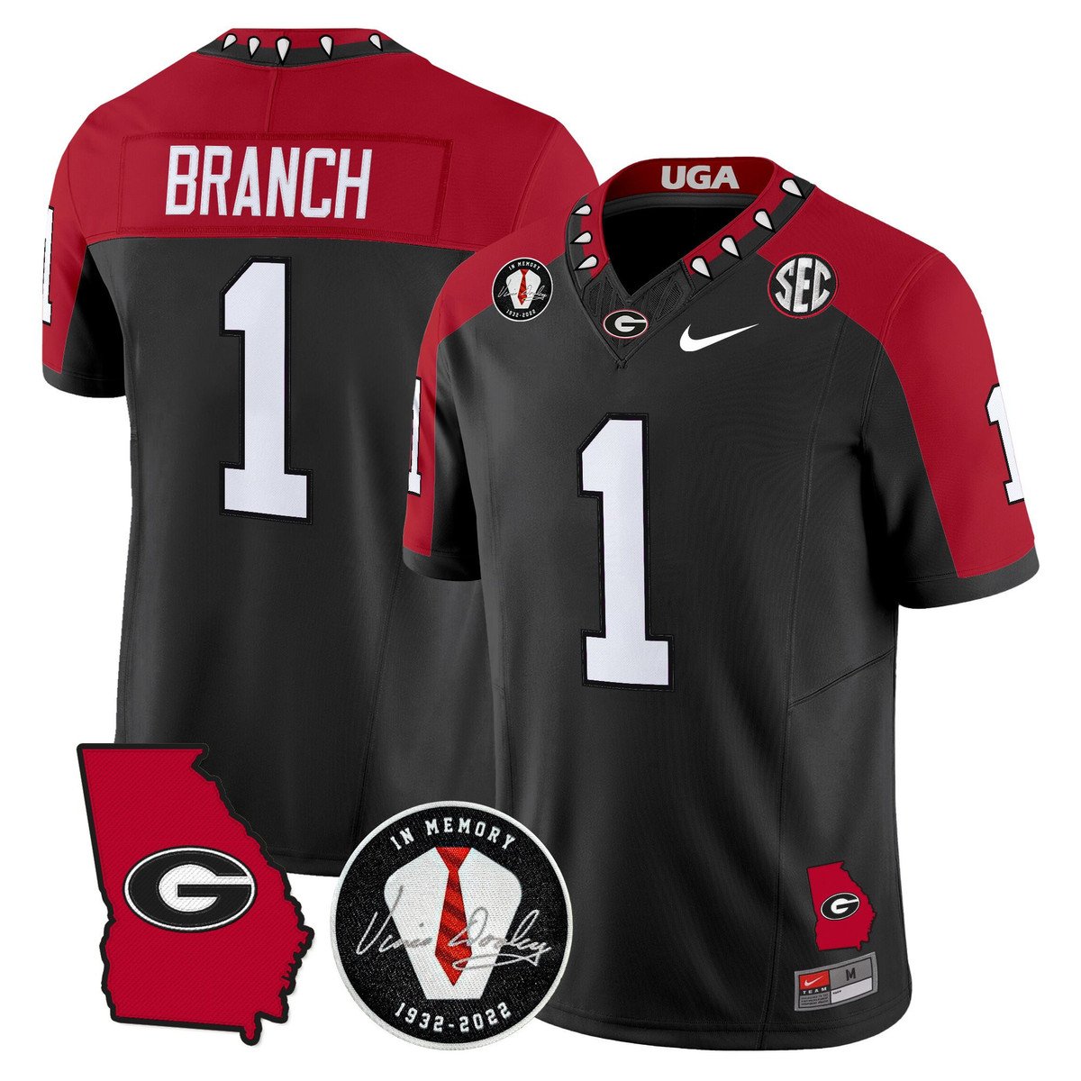 Zachariah Branch Jersey #1 Georgia Bulldogs 2025 Limited Stitched Black Alter