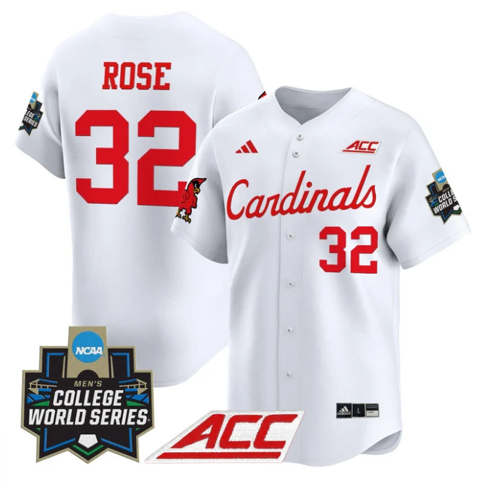 Zion Rose Jersey #32 Louisville Cardinals 2025 World Series Stitched White