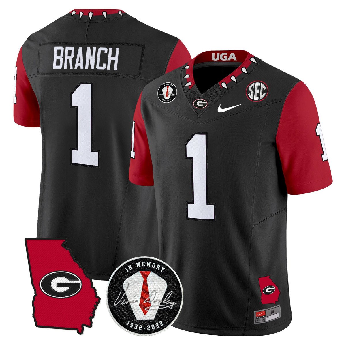 Zachariah Branch Jersey #1 Georgia Bulldogs 2025 Limited Stitched Black
