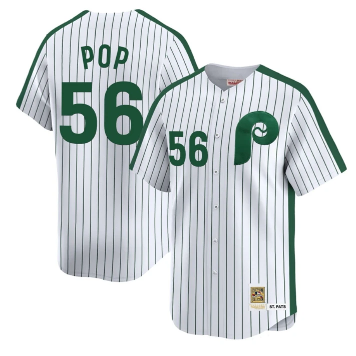 Zach Pop Philadelphia Phillies Green Stripes Jersey - All Stitched