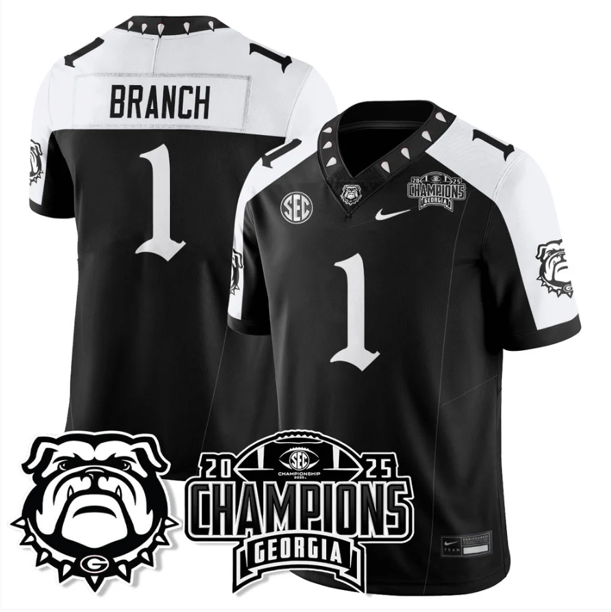 Zachariah Branch Jersey #1 Georgia Bulldogs Gothic SEC Football Champions