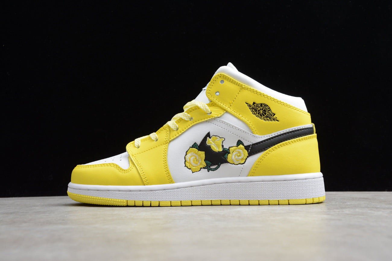 Air Jordan 1 Mid Dynamic Yellow Floral