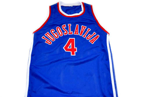 Drazen Petrovic Jersey #4 Jugoslavija Basketball Blue