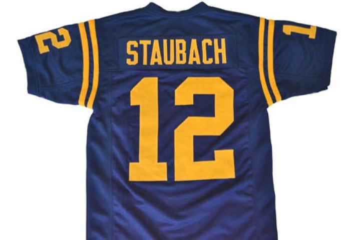 Roger Staubach #12 Navy Football Jersey Navy Blue