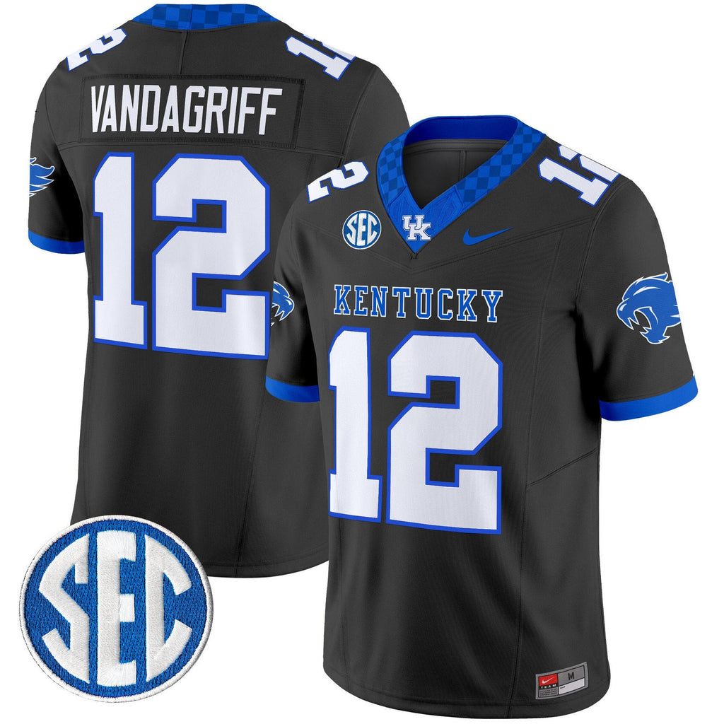 Brock Vandagriff Jersey #12 Kentucky Wildcats 2025 Limited Stitched Black