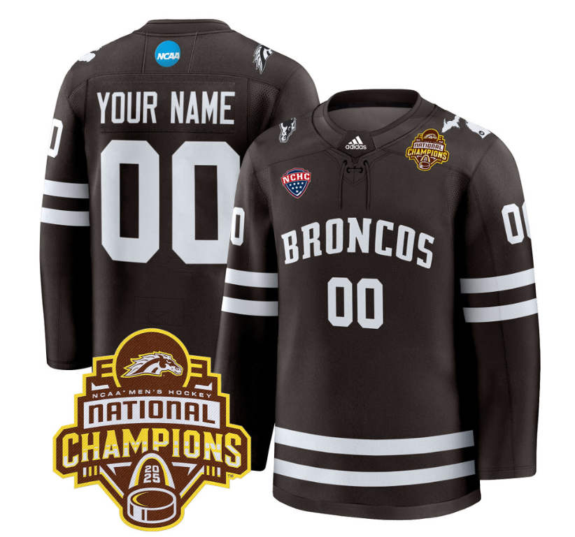 Custom Western Michigan Broncos Jersey 2025 National Champions Patch Premium Stitched Brown