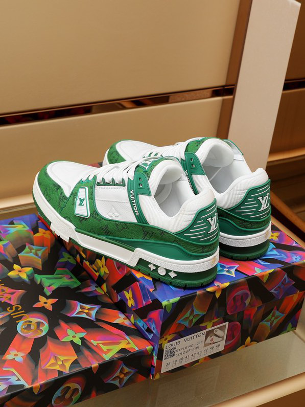 Luxury Virgil Trainer Sneakers Shoes Signature Green Monogram