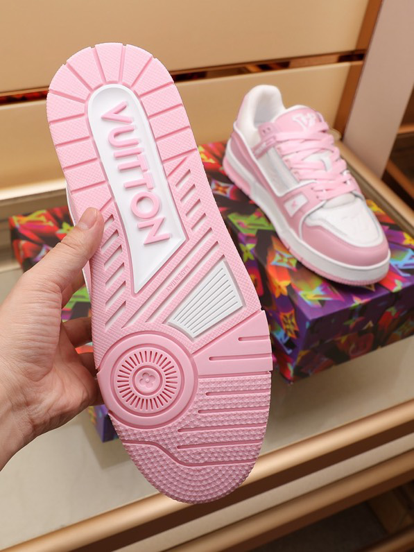 Luxury Virgil Trainer Sneakers Shoes Signature Pink Chalk Monogram