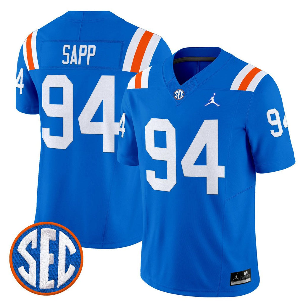 Tyreak Sapp Jersey #94 Florida Gators 1960s Throwback Vapor Limited Royal