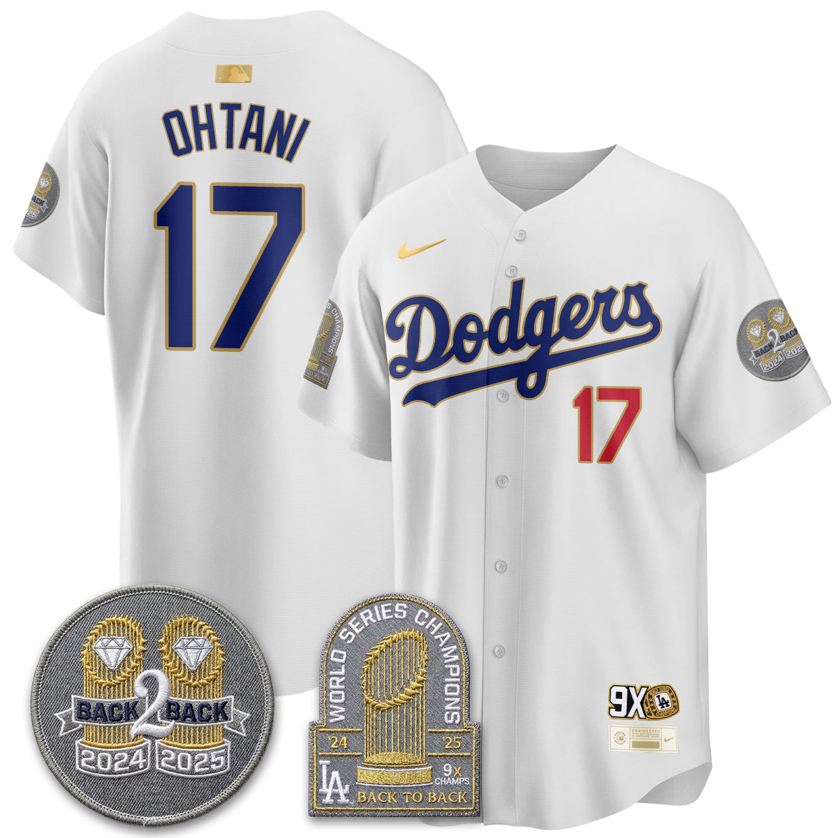 Men Los Angeles Dodgers Vapor Limited Jersey - Back to Back Champion - All Stitched