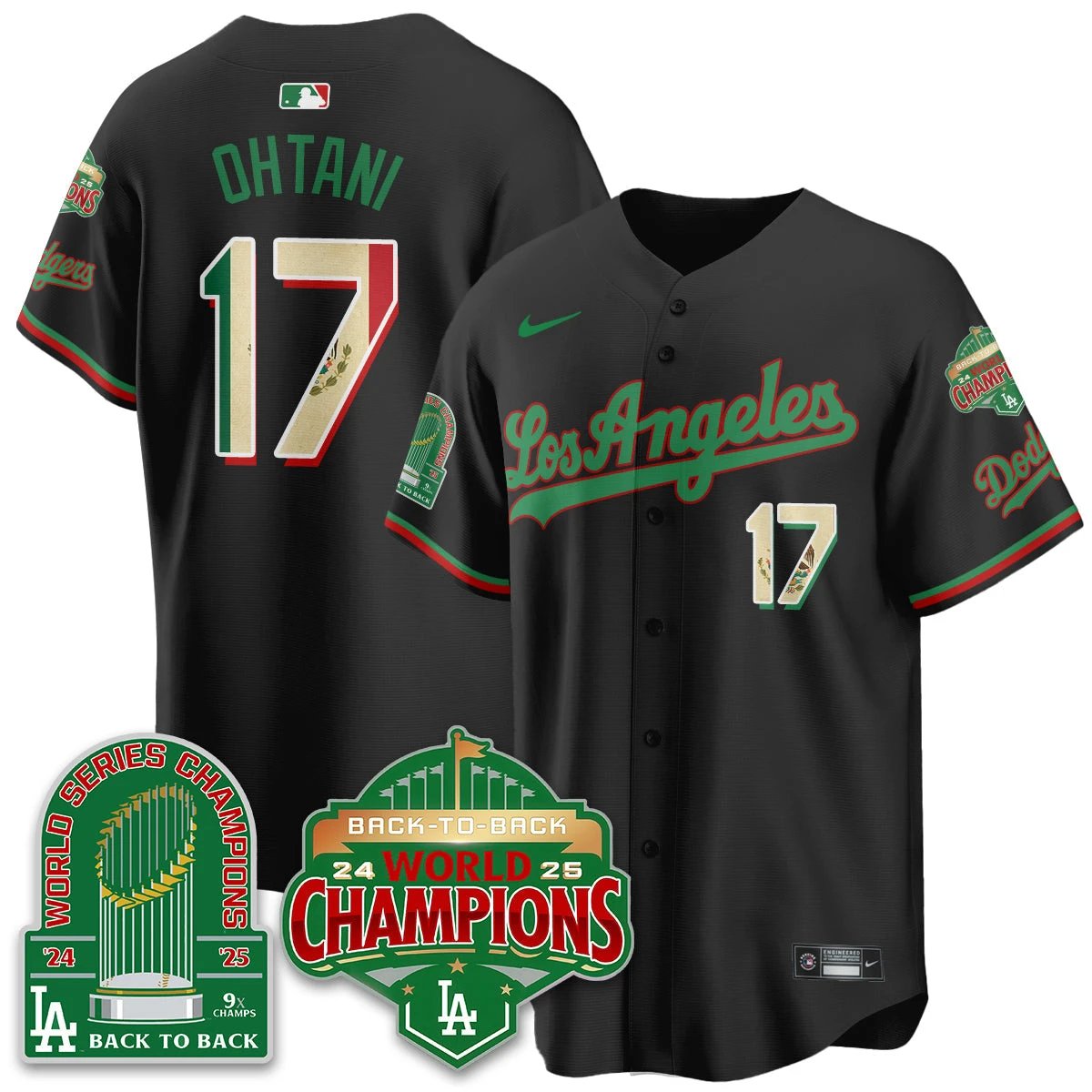 Men Los Angeles Dodgers Mexico Vapor Limited Jersey - 9x & B2B Champs - All Stitched