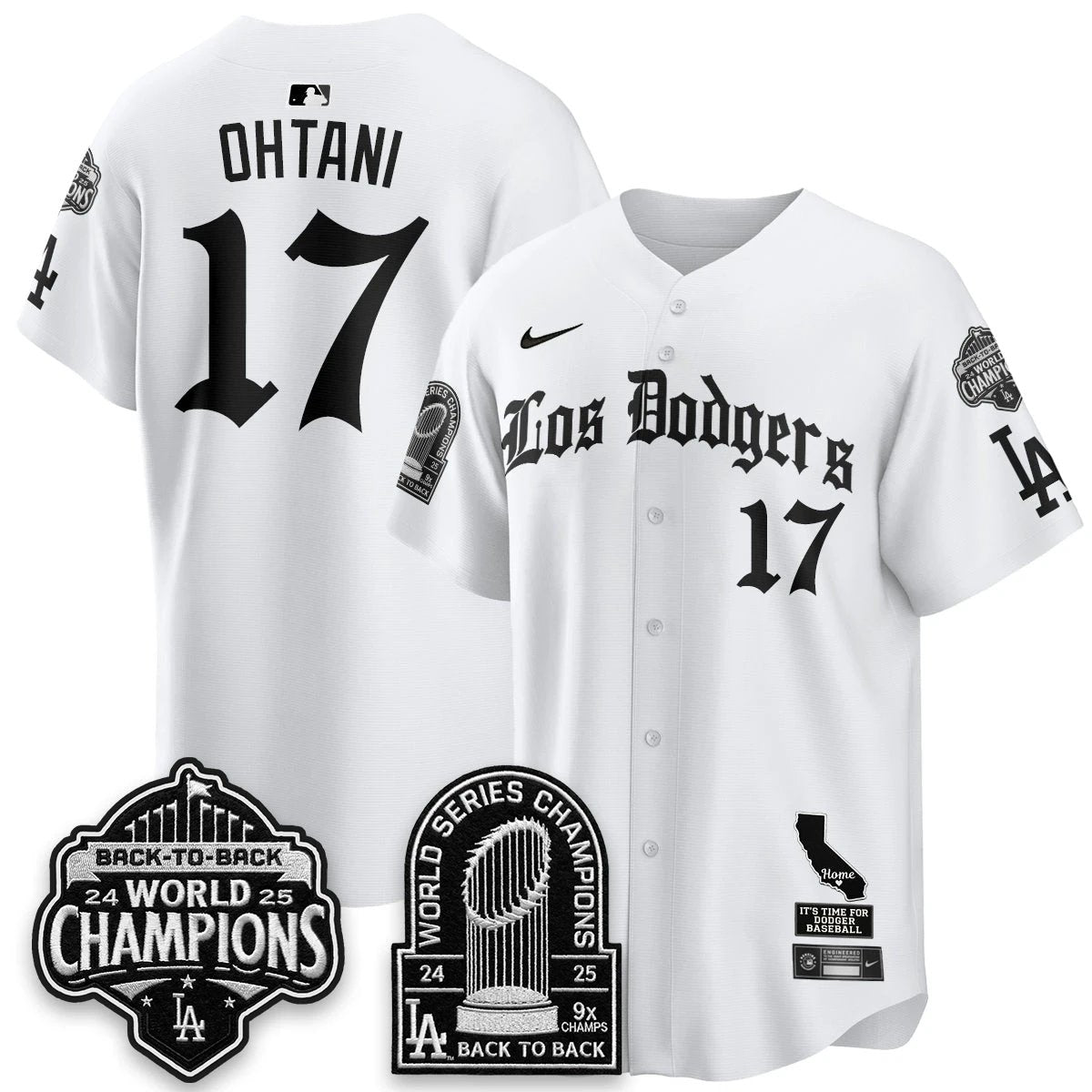 Men Los Angeles Dodgers World Series Champions Vapor Premier Limited Gothic Edition Jersey - All Stitched