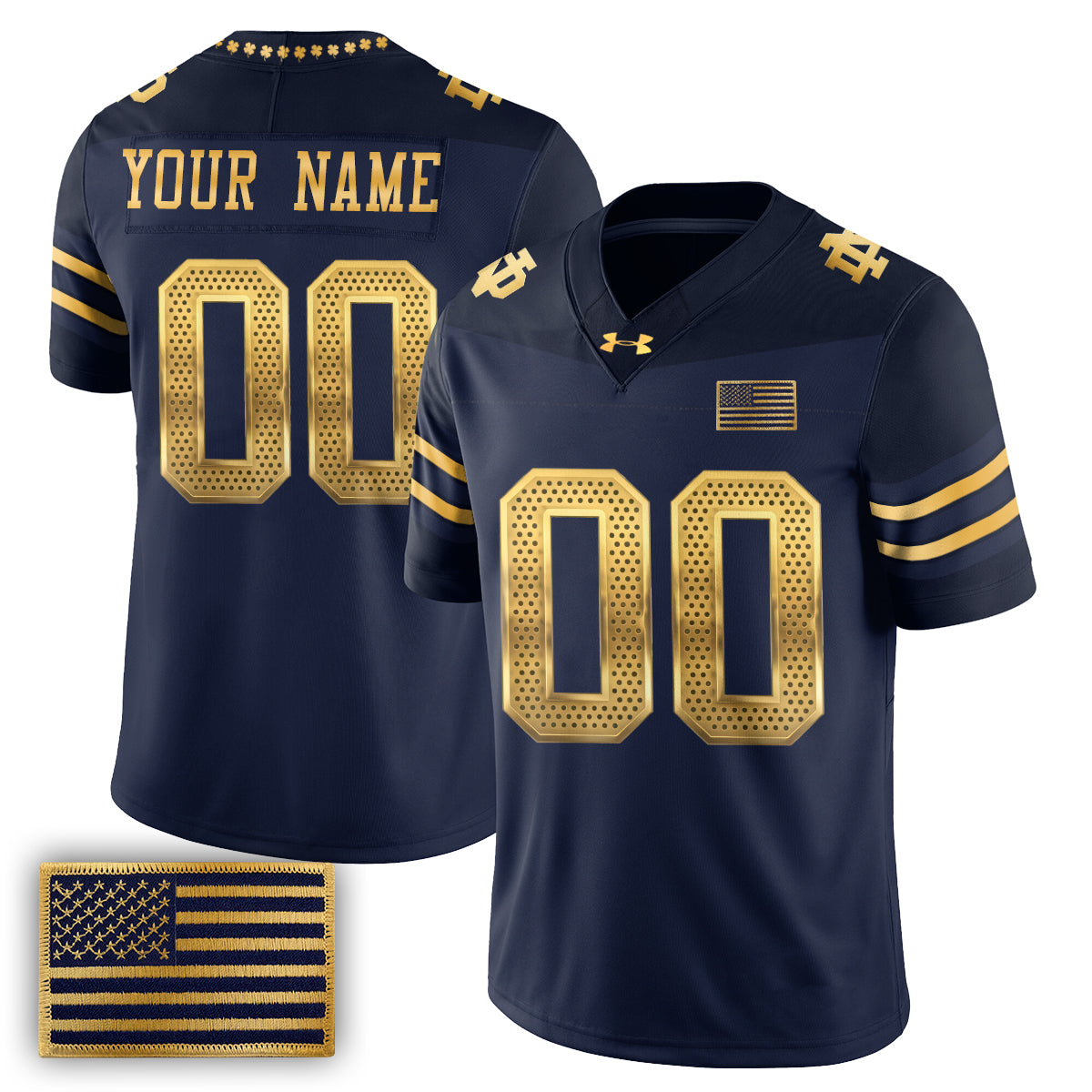 Notre Dame Fighting Irish 2026 Shamrock Series Football Vapor Custom Jersey - Stitched
