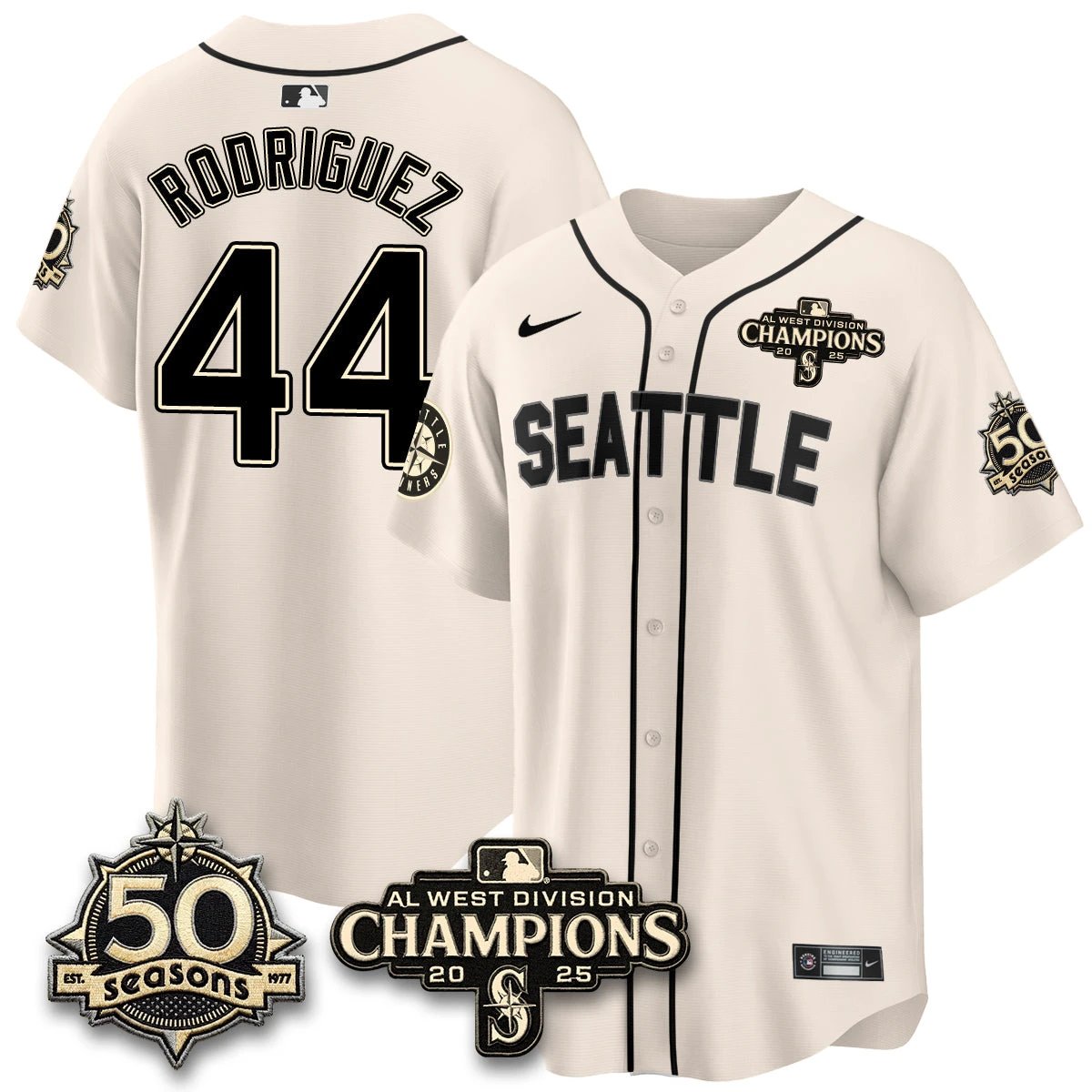 Men Seattle Mariners Vapor Premier Limited Jersey - 50th Anniversary & AL West Division Champions - Steelheads Community Funds - All Stitched