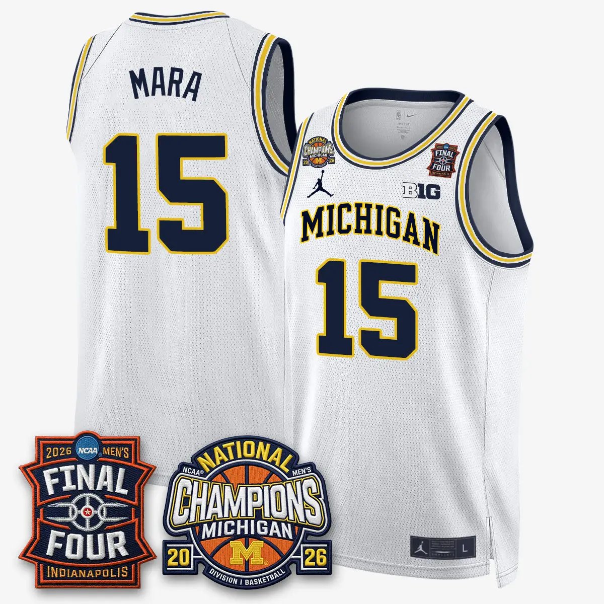 Men Michigan Wolverines Basketball National Champions Big Text Limited Vapor Jersey - All Stitched