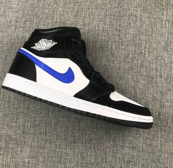Air Jordan 1 Mid Black Racer Blue White