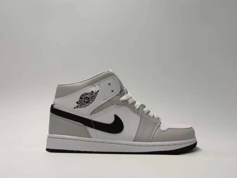 Air Jordan 1 Mid Grey Fog White Black