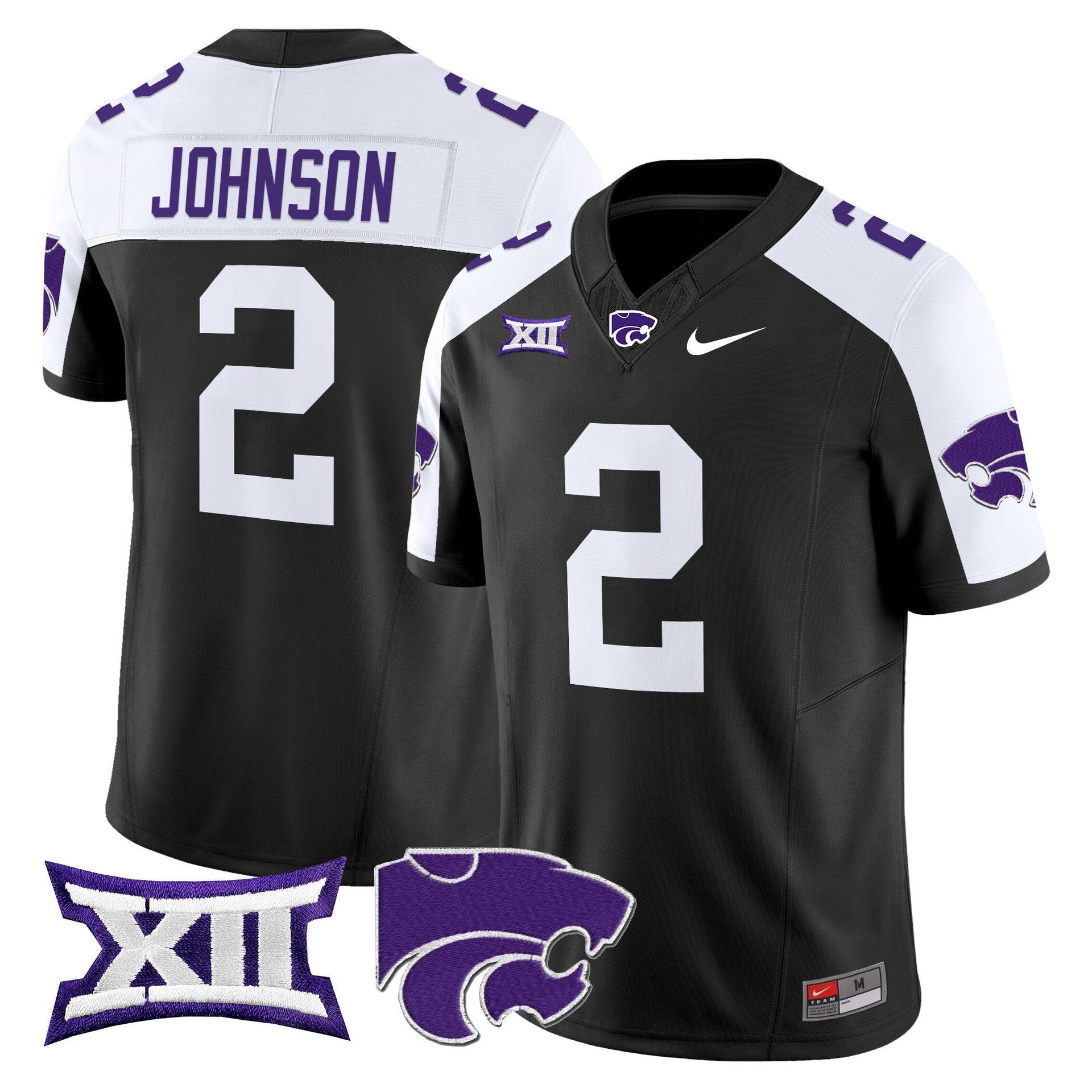 Avery Johnsonn Jersey #2 Kansas State Wildcats 2025 Limited Stitched Black Alter