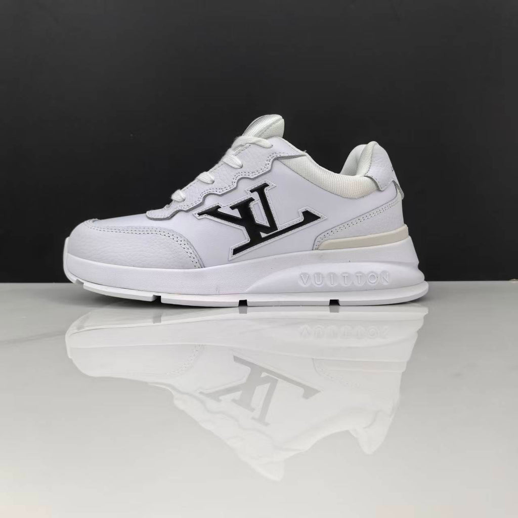 Luxury Lou Paris Classic Trainers White Black Shoes Sneakers