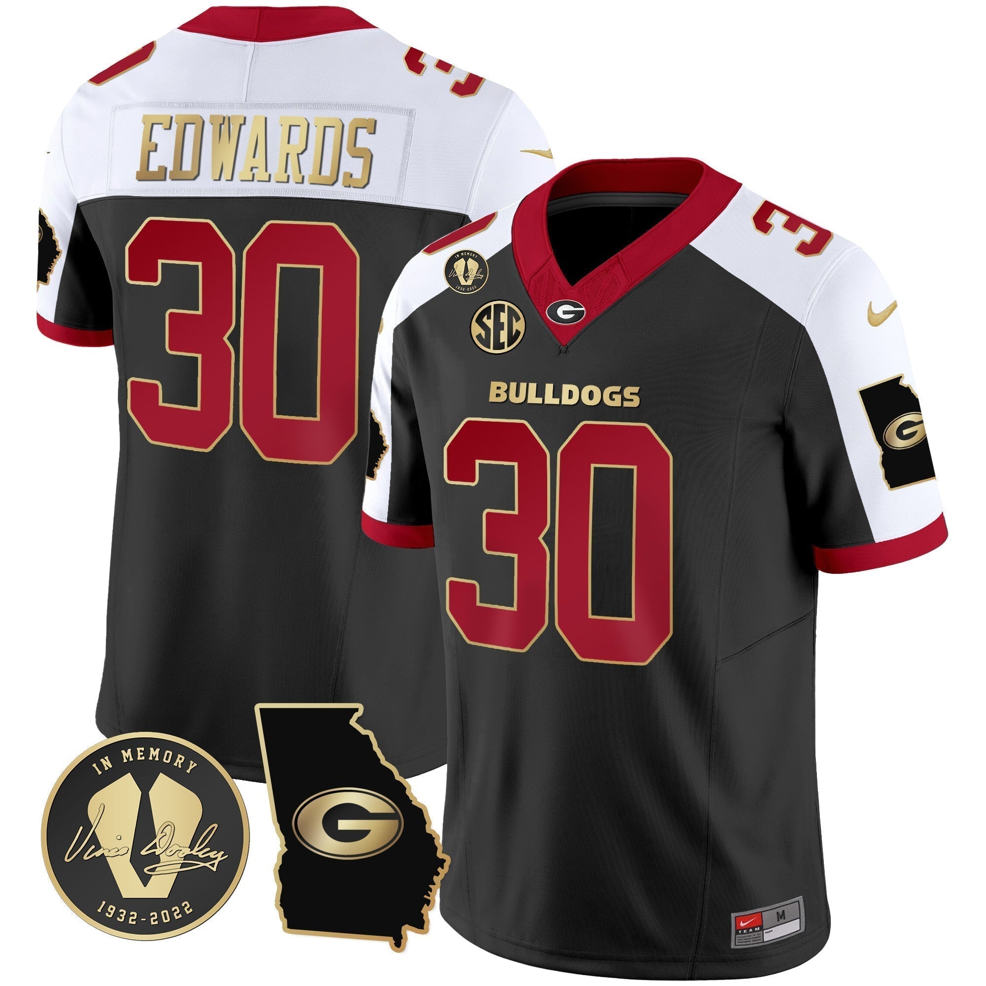 Men Georgia Bulldogs 2024 Vapor Jersey V3 - Georgia Map - All Stitched
