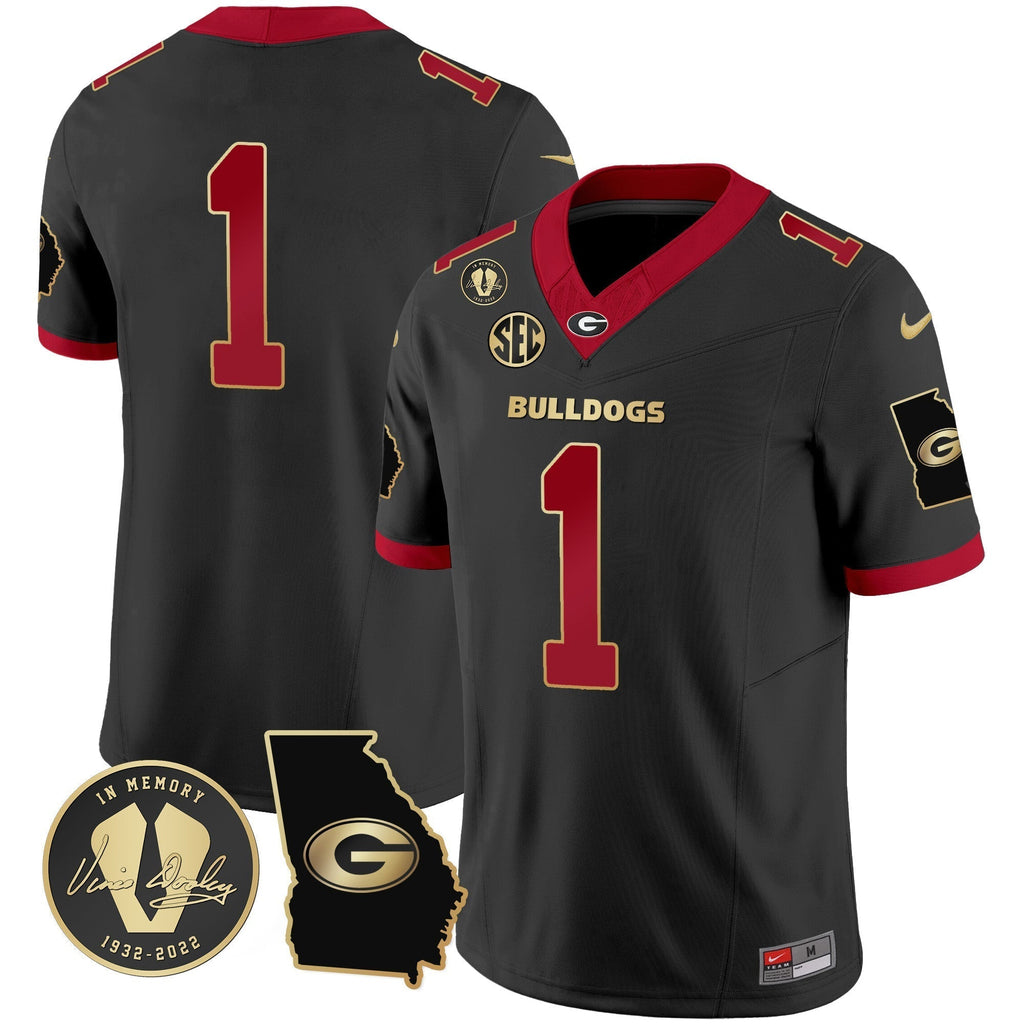 Men Georgia Bulldogs 2024 Vapor Jersey V3 - Georgia Map - All Stitched