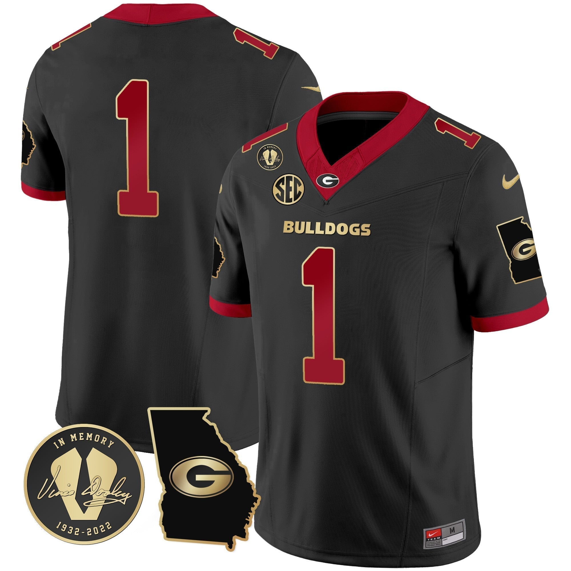 Men Georgia Bulldogs 2024 Vapor Jersey V3 - Georgia Map - All Stitched