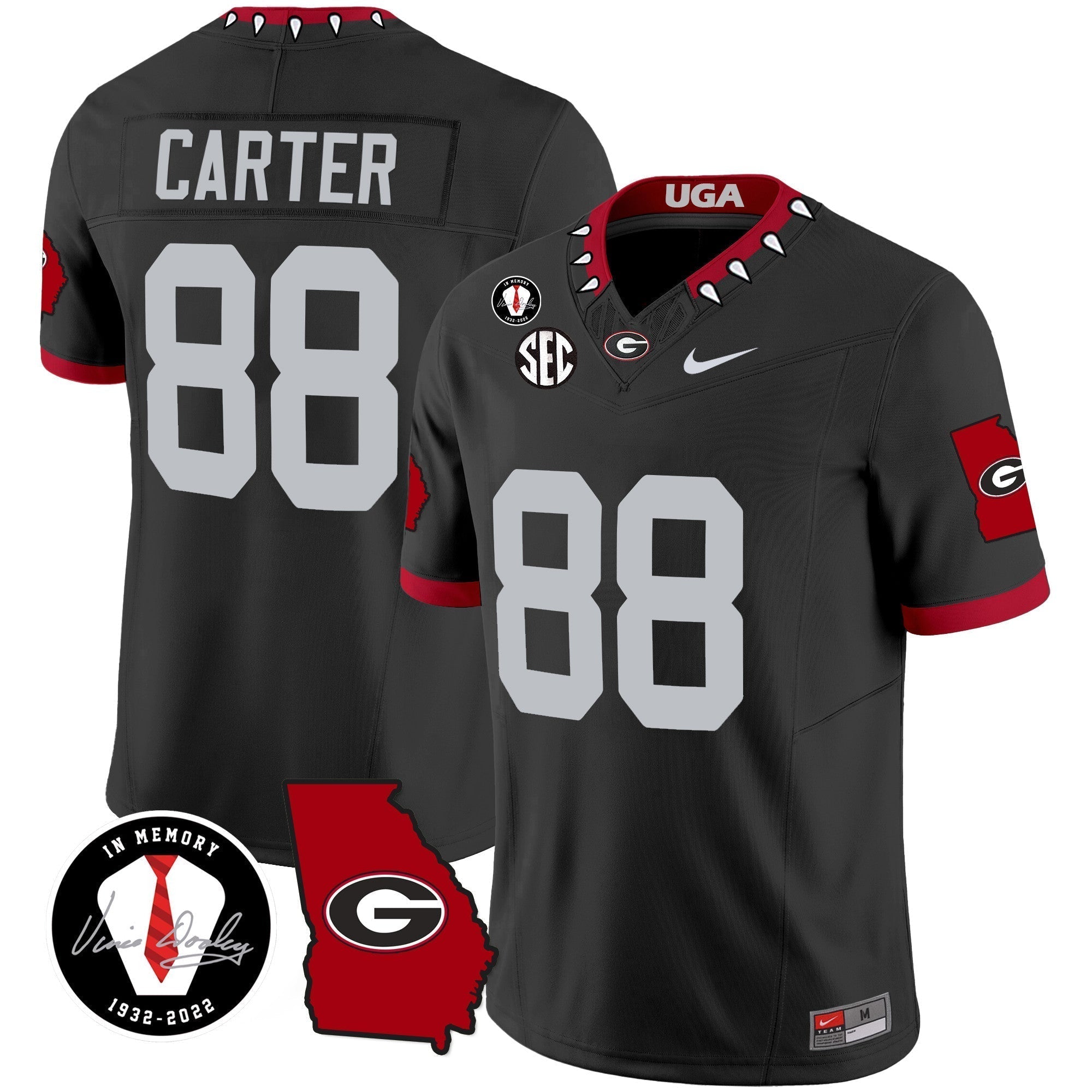 Men Georgia Bulldogs 2024 Vapor Jersey V3 - Georgia Map - All Stitched