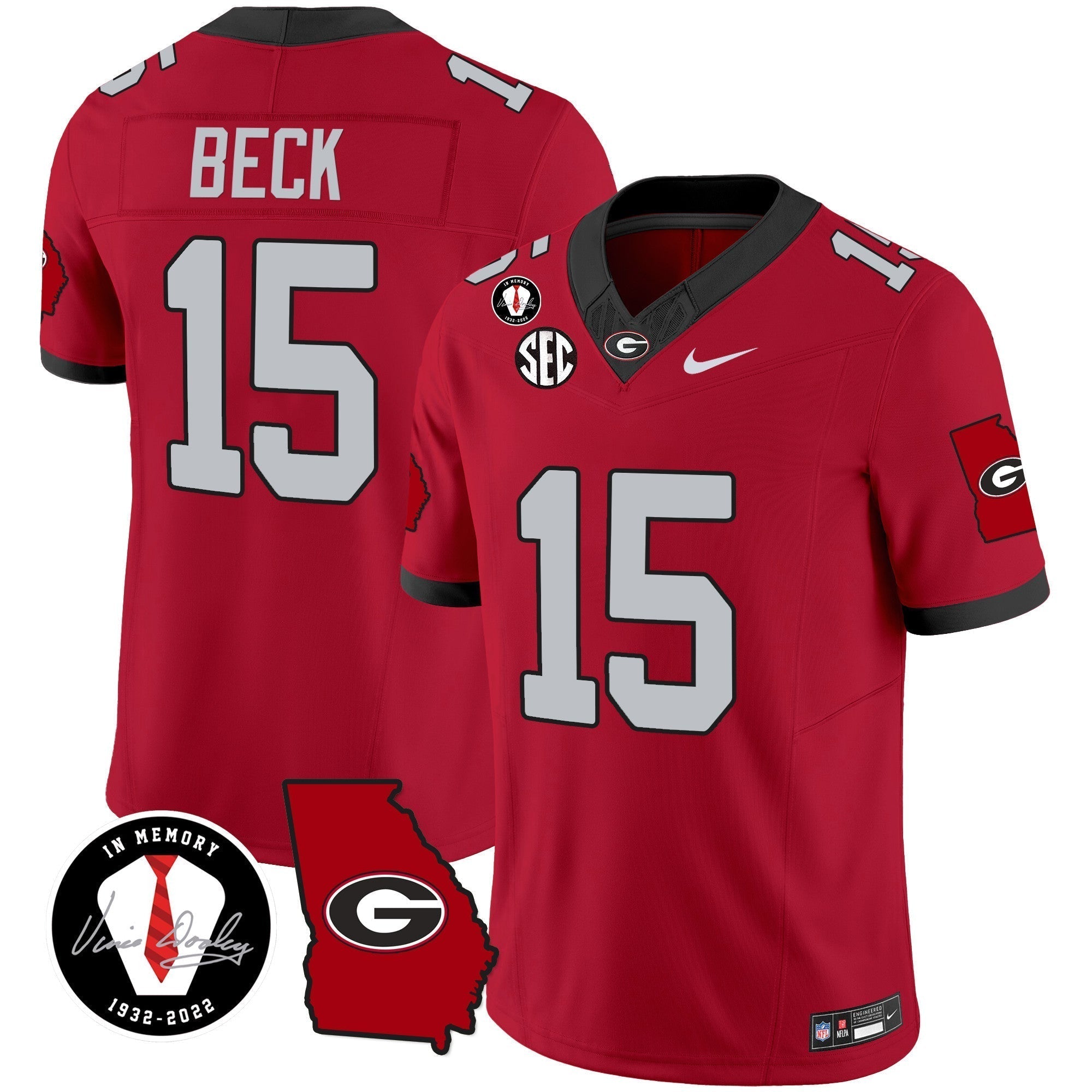 Men Georgia Bulldogs 2024 Vapor Jersey V3 - Georgia Map - All Stitched