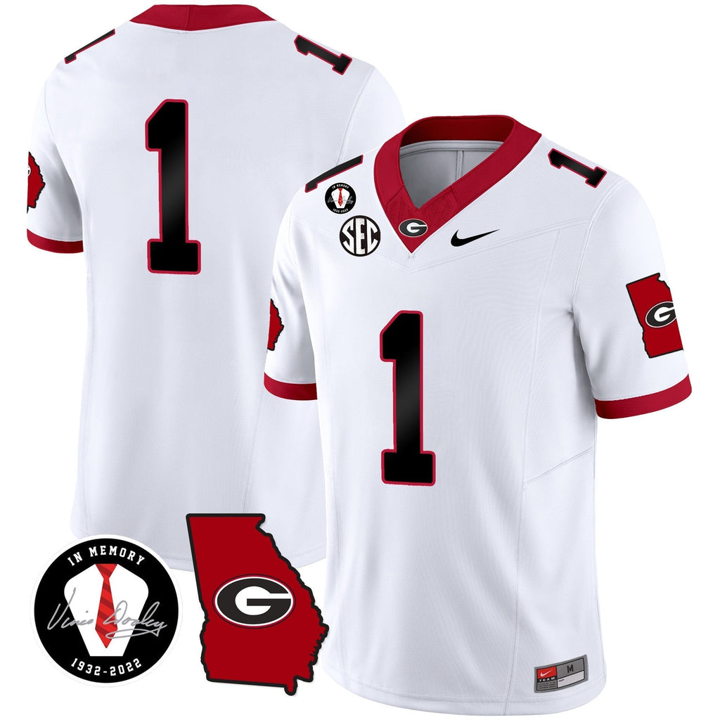 Men Georgia Bulldogs 2024 Vapor Jersey V3 - Georgia Map - All Stitched