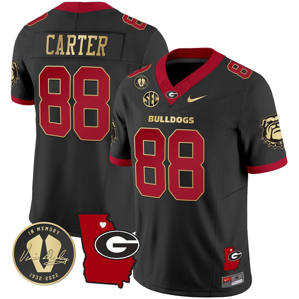 Men Georgia Bulldogs 2024 Vapor Jersey V4 - Georgia Map - All Stitched