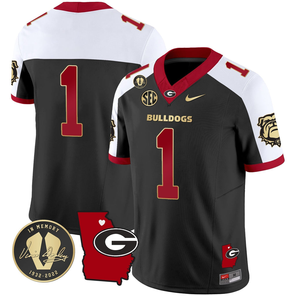Men Georgia Bulldogs 2024 Vapor Jersey V4 - Georgia Map - All Stitched
