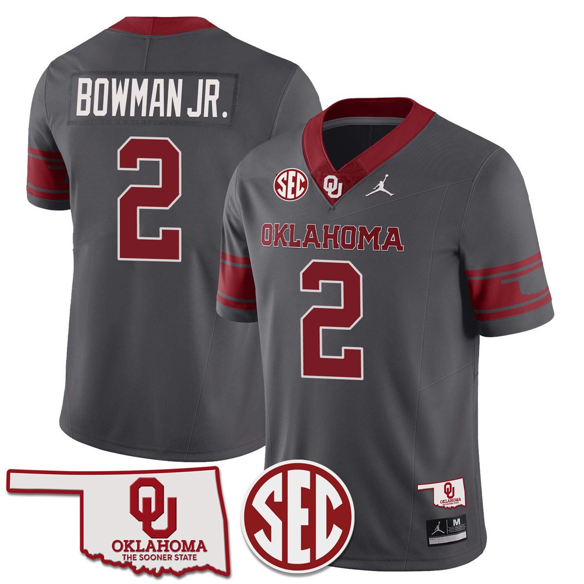 Men Oklahoma Sooners 2024 SEC Patch Vapor Premier Limited Jersey - All Stitched