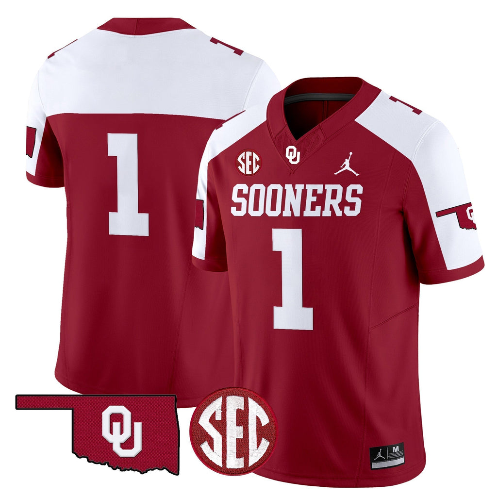 Men Oklahoma Sooners 2024 Vapor Limited Jersey - SEC Patch - All Stitched