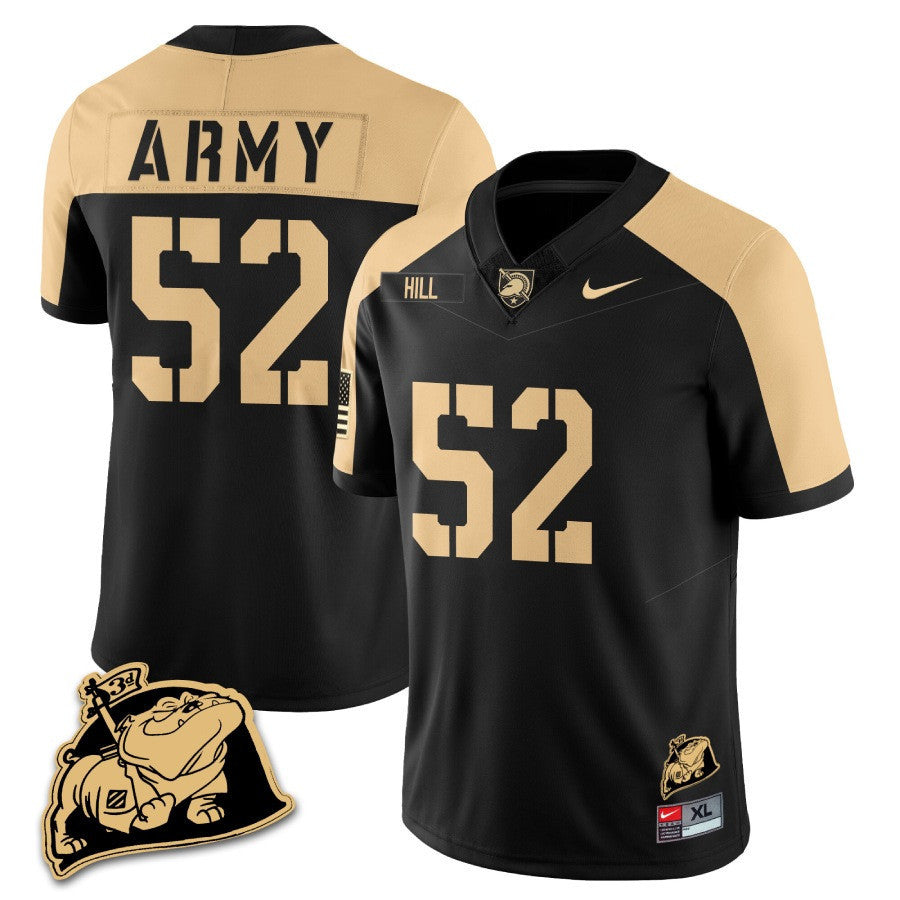Men Army Black Knights Rocky The Bulldog Patch Jersey - All Stitched