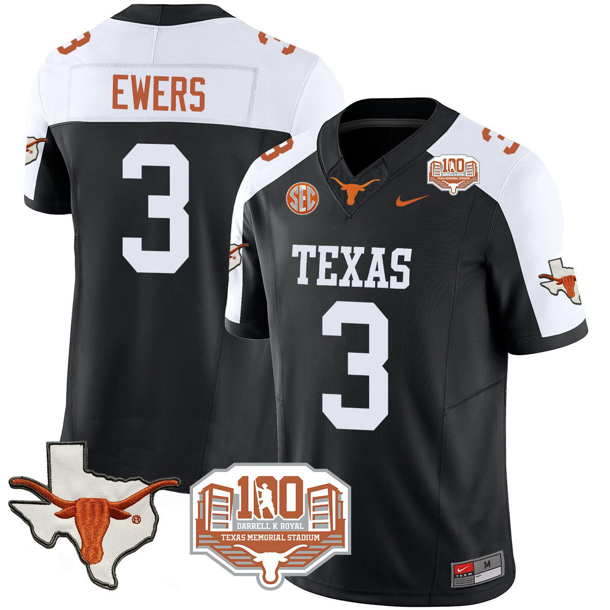 Men Texas Longhorns 2024 Vapor Limited Jersey - 100 years of Darrell K Royal - All Stitched