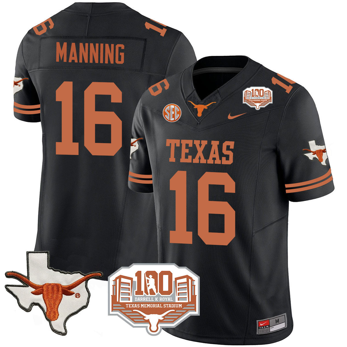 Men Texas Longhorns 2024 Vapor Limited Jersey - 100 years of Darrell K Royal - All Stitched