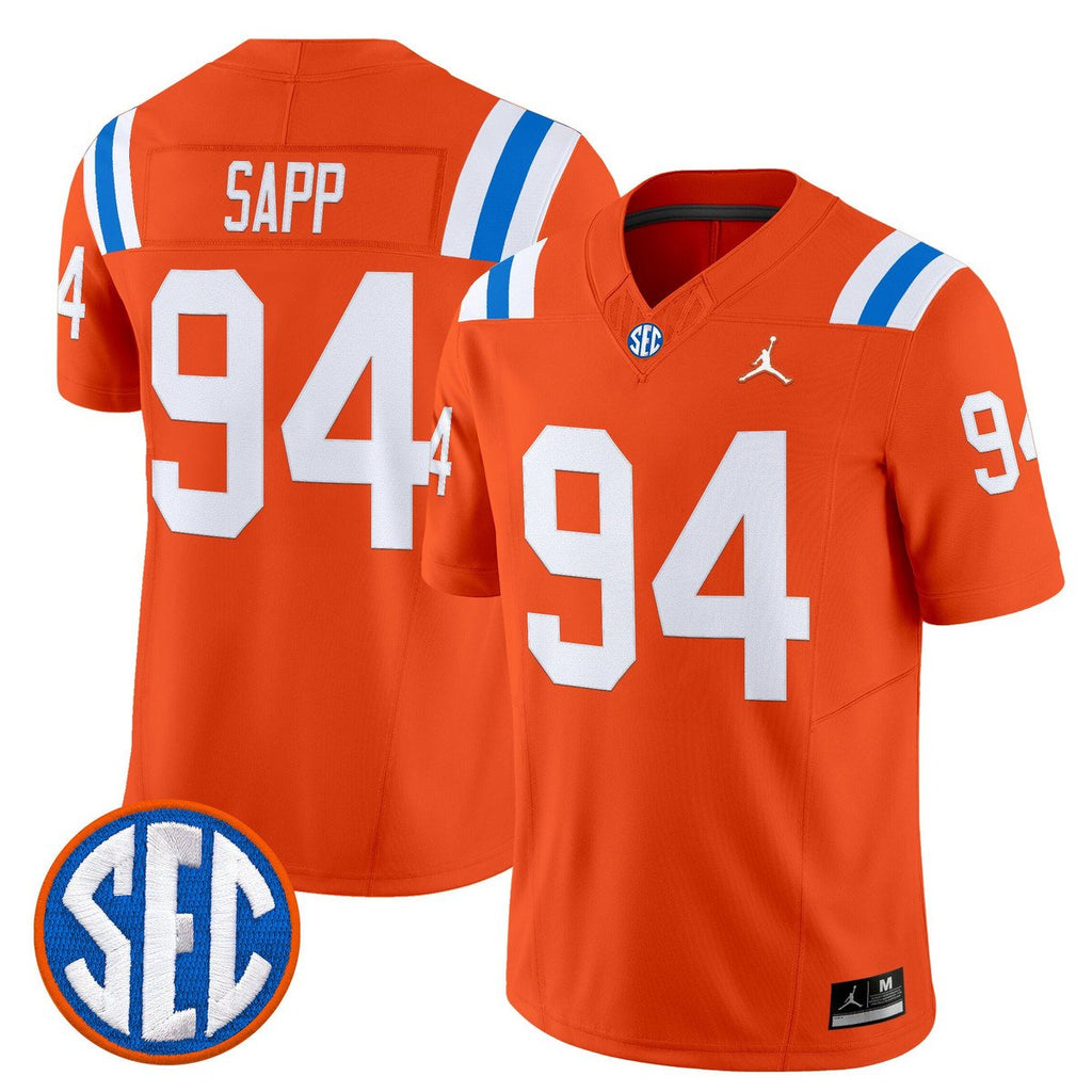 Tyreak Sapp Jersey #94 Florida Gators 1960s Throwback Vapor Limited Orange