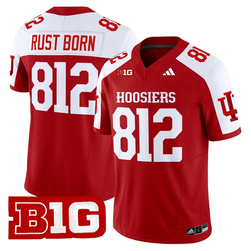 Rust Born Jersey #812 Indiana Hoosiers 2025 Limited Stitched Crimson Alter