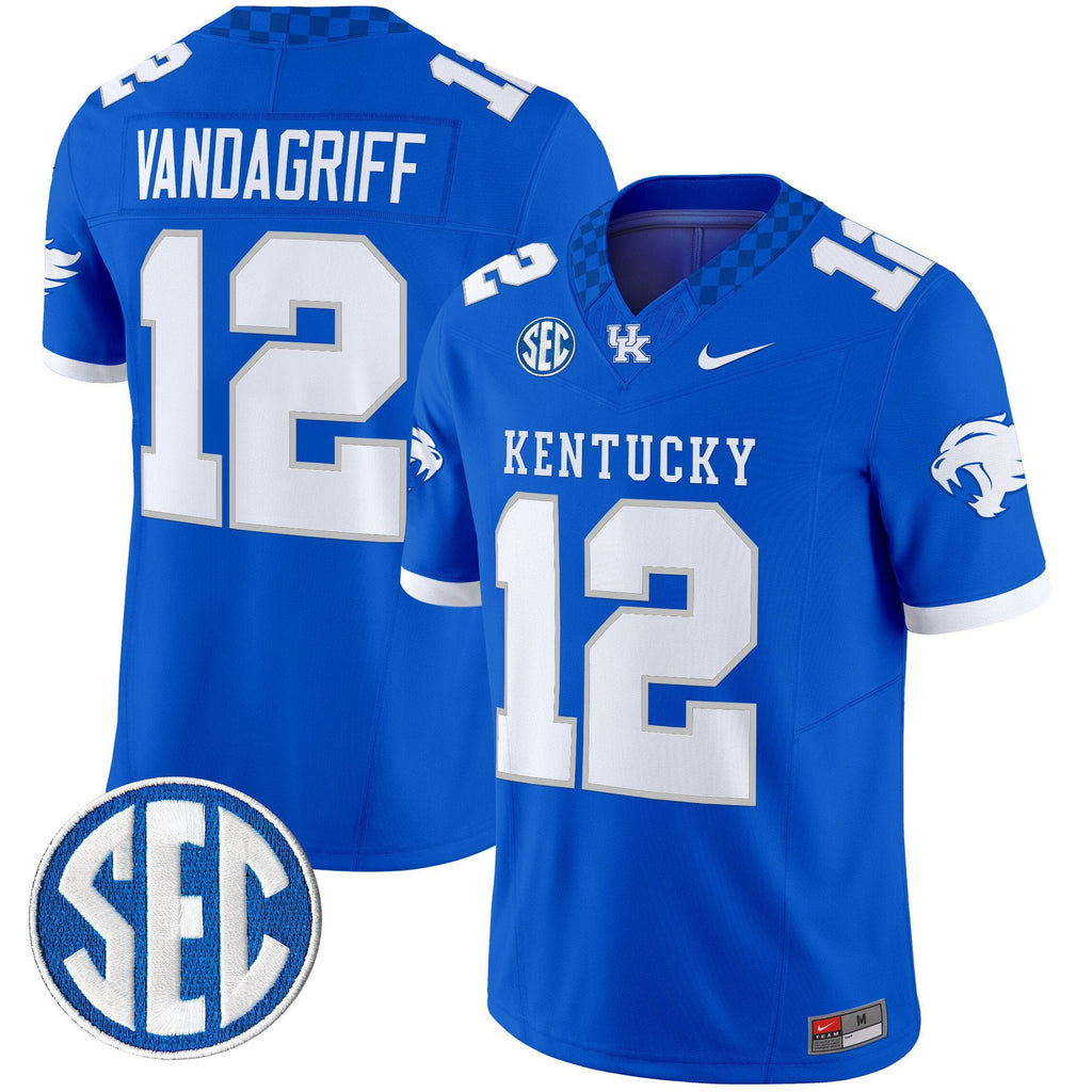 Brock Vandagriff Jersey #12 Kentucky Wildcats 2025 Limited Stitched Royal