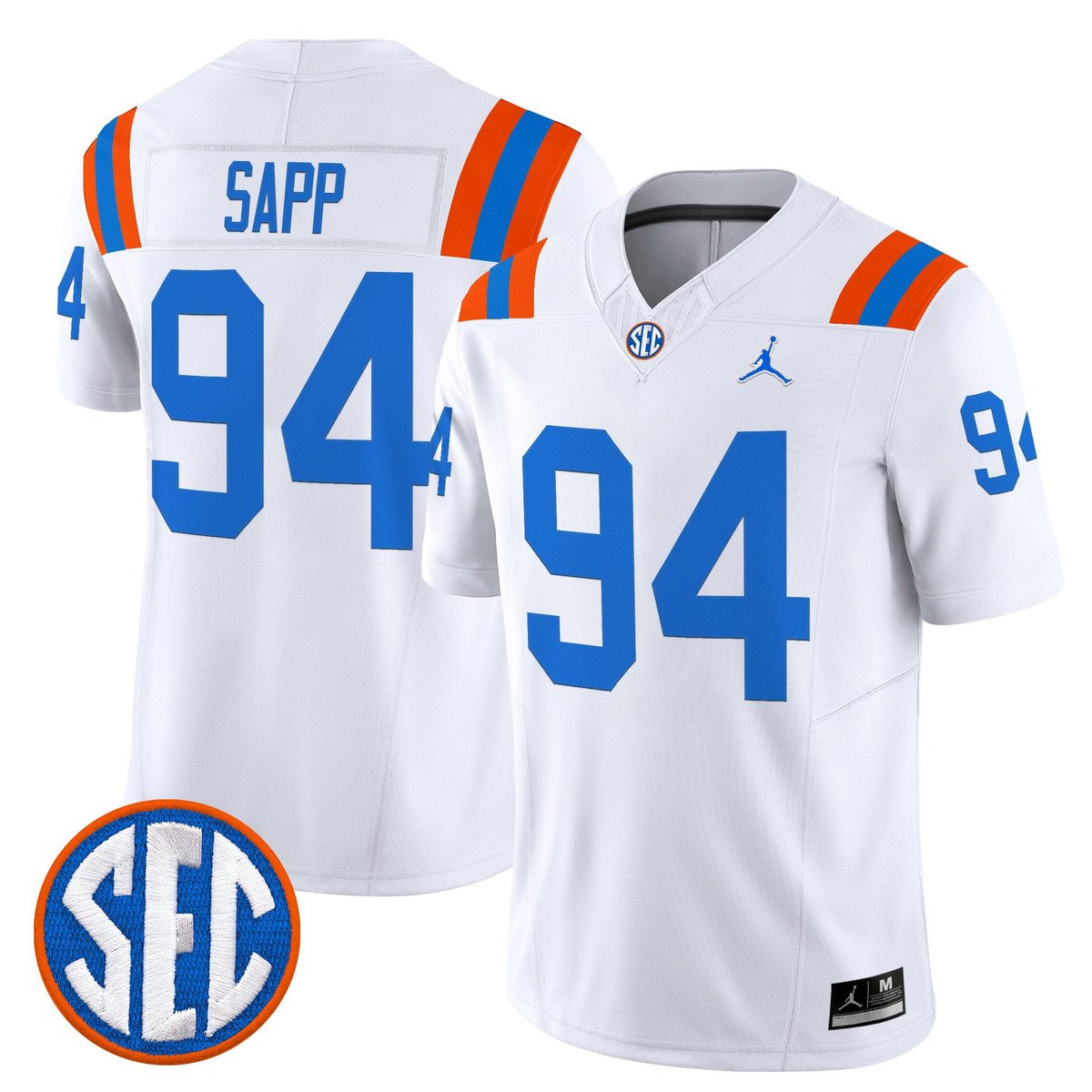 Tyreak Sapp Jersey #94 Florida Gators 1960s Throwback Vapor Limited White