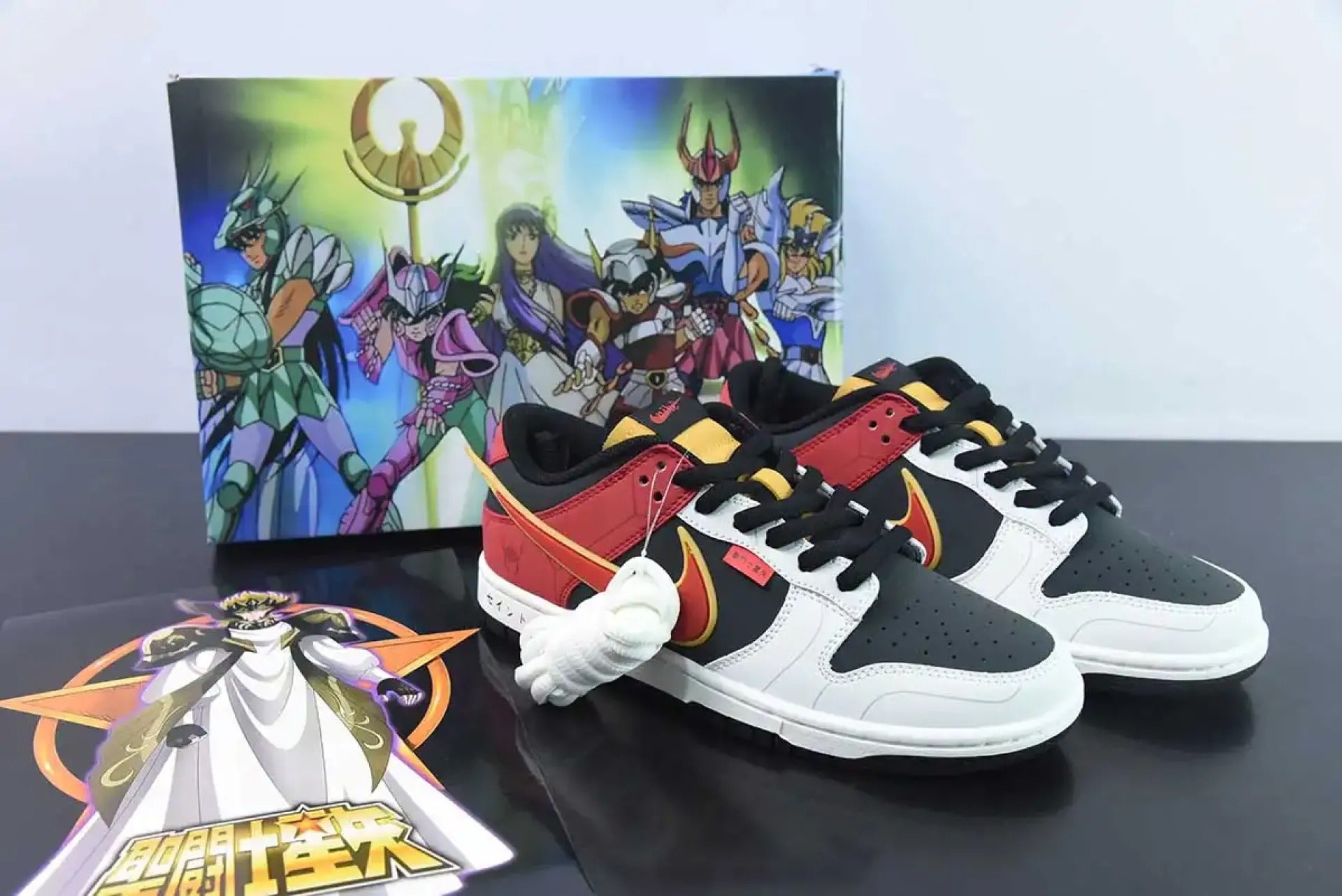 Saint Seiya x Nike Dunk Low Custom Red Black White