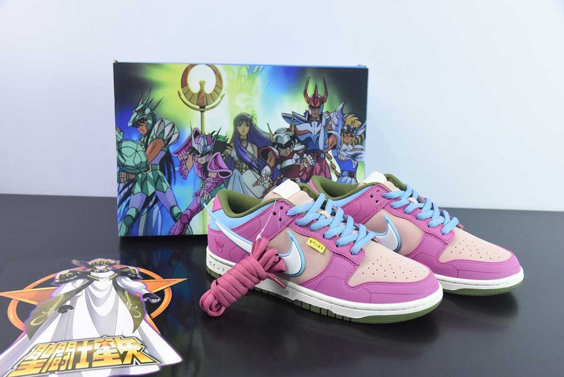 Saint Seiya x Nike Dunk Low Custom Purple Pink White