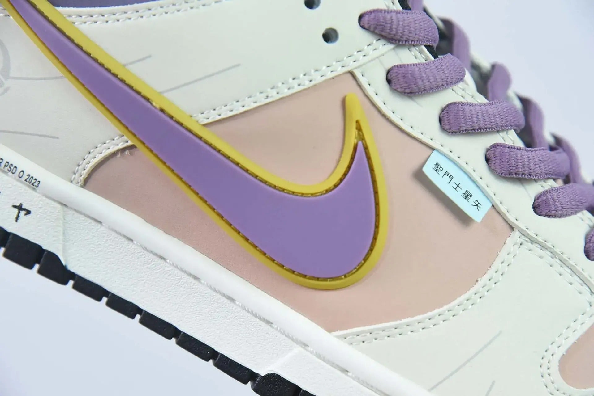 Saint Seiya x Nike Dunk Low Custom White Purple Pink