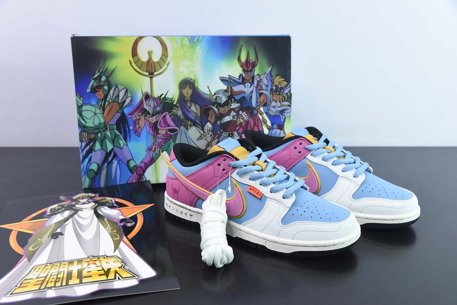 Saint Seiya x Nike Dunk Low Custom Purple Blue White
