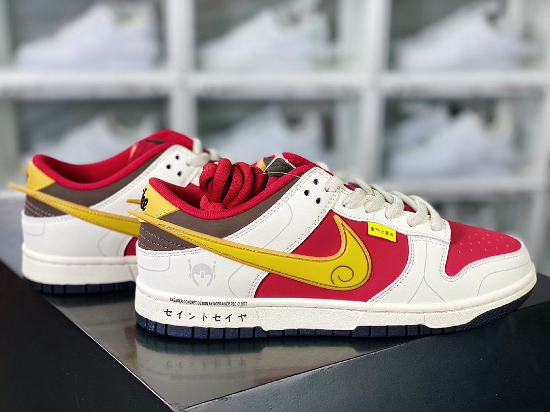 Saint Seiya x Nike Dunk Low Custom White Red Gold