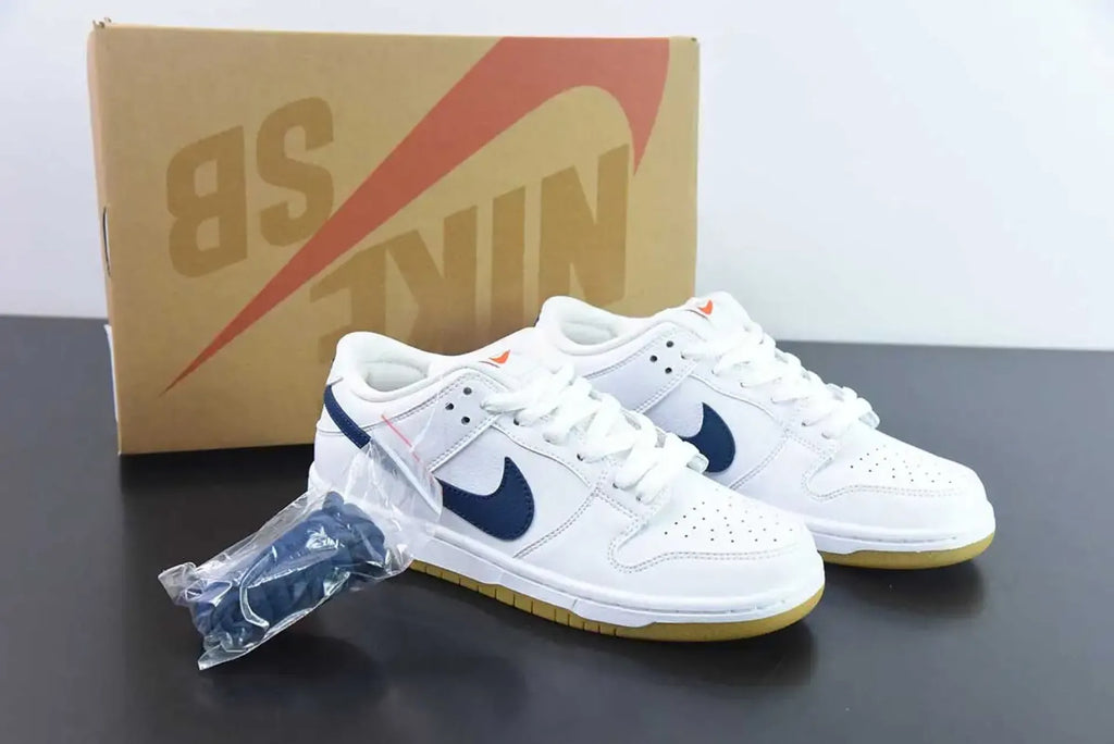 SB Dunk Low Orange Label White Navy